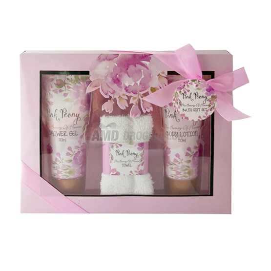 KAZETA PINK PEONY 3-DIELNA  SADA SPRCHOVÝ GÉL 110ML + TELOVÉ MLIEKO 110ML + UTERÁČIK X21