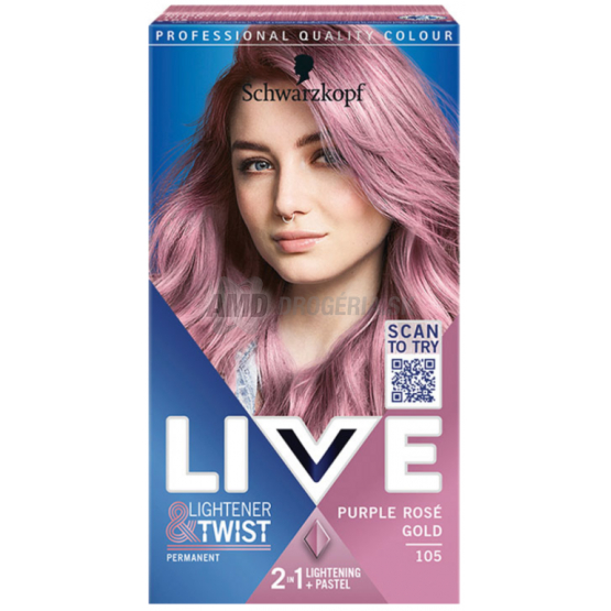 SCHWARZKOPF LIVE LINGHTENER TWIST PURPURE ROSE GOLD 105 