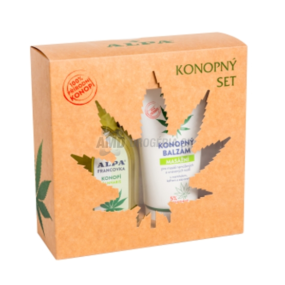 KAZETA ALPA KONOPE SET  ALPA FRANCOVKA KONOPNÁ + KONOPNÝ BALZAM X21