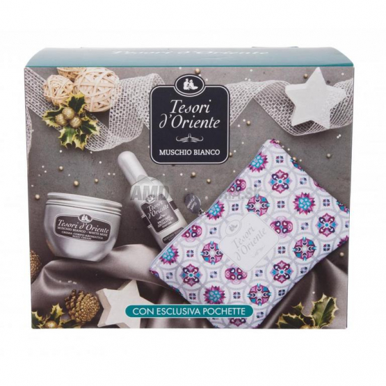 KAZETA TESORI X20 MUSCHO BIANCO TELOVÝ KRÉM 300ML + PARFUMOVANÁ VODA 100ML + KOZMETICKÁ TAŠTIČKA