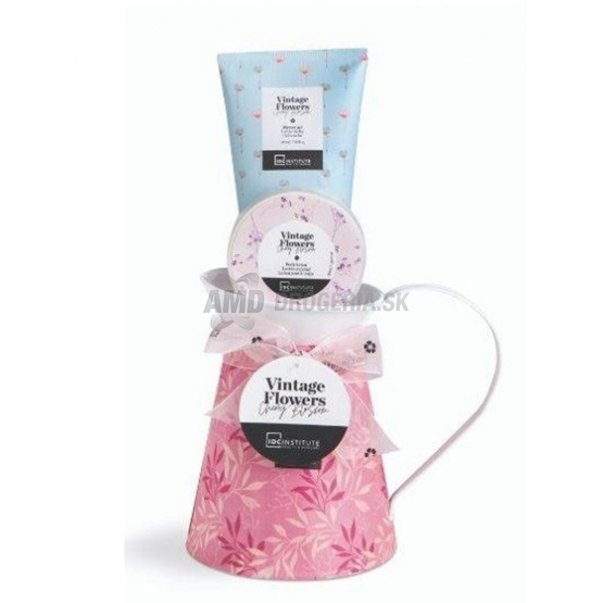 KAZETA ALA DB DŽBÁN PLECHOVÝ VINTAGE FLOWER TELOVÉ MLIEKO 50ML + SPRCHOVÝ GÉL 60ML 3KS X21