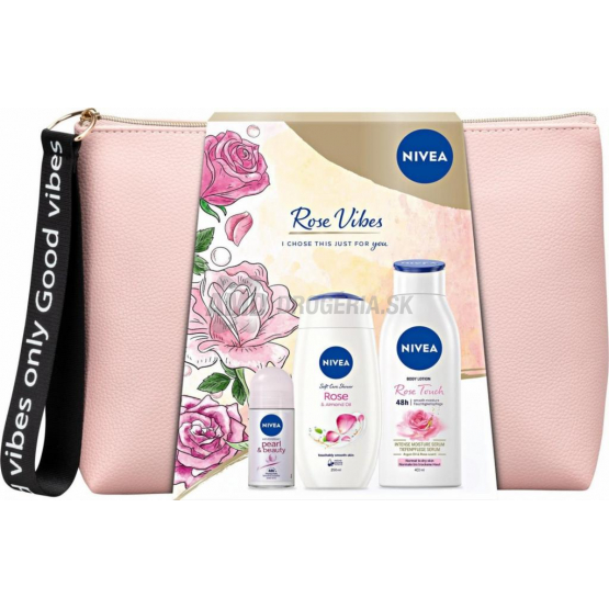 KAZETA NIVEA ROSE TELOVÉ MLIEKO + SPRCHOVÝ GÉL + ROLL-ON X21