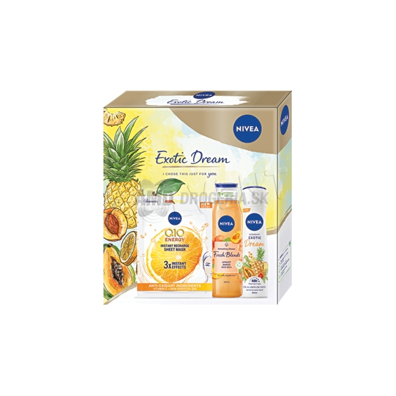 KAZETA NIVEA EXOTIC DREAM SPRCHOVÝ GÉL + ANTIPERSPIRANT + MASKA Q10 X21