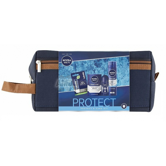 KAZETA NIVEA PROTEXT GÉL NA HOLENIE + LABELLO + ROLL-ON + BALZAM PO HELENÍ  X21