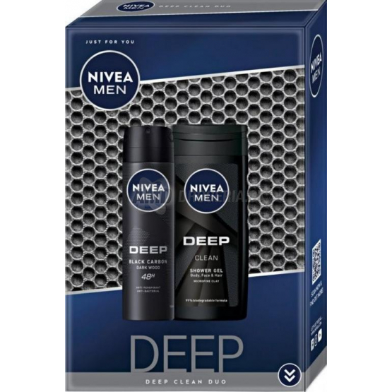KAZETA NIVEA MEN DEEP CLEAN SPRCHOVÝ GÉL + ANTIPERSPIRANT X21