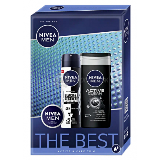 KAZETA NIVEA MEN ACTIVE BEST KRÉM + ANTIPERSPIRANT + SPRCHOVÝ GÉL X21