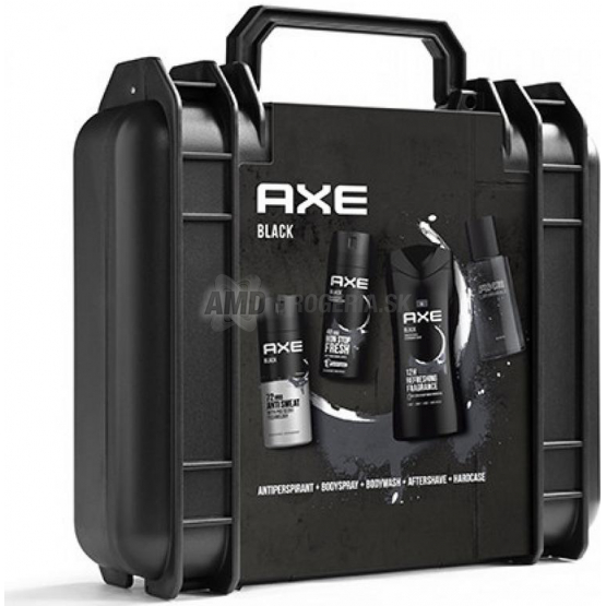 KAZETA AXE BLACK ANTIPERSPITANT + DEODORANT + VODA PO HOLENÍ + SPRCHOVÝ GÉL + KUFRÍK X21