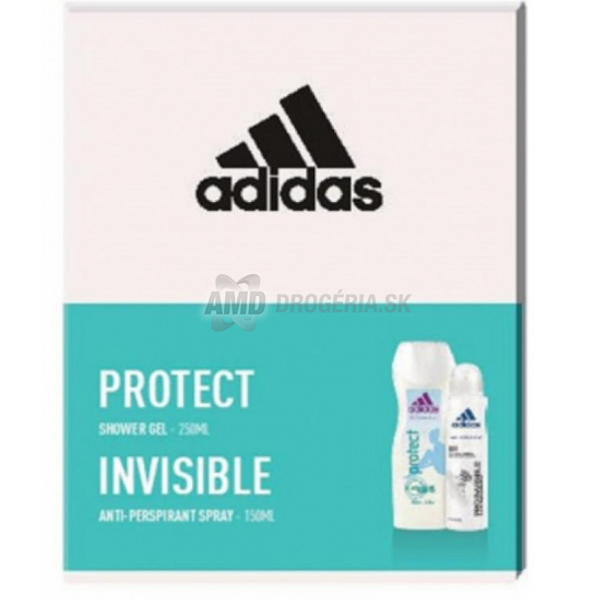 KAZETA ADIDAS WOMAN PROTECT INVISIBLE DEOSPRAY + SPRCHOVÝ GÉL  X21