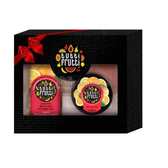 KAZETA TUTTI FRUTTI GRAPEFRUIT SPRCHOVÝ GÉL 300ML + TELOVÉ MASLO 150ML X21