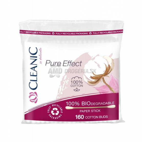 Cleanic Pure Effect Bio vatové tyčinky, 160 ks