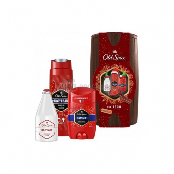 KAZETA OLD SPICE CAPTAIN  2v1 SPRCHOVÝ GÉL A ŠAMPÓN + VODA PO HOLENÍ 100ML + DEODORANT STICK 50ML X21
