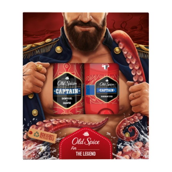 KAZETA OLD SPICE CAPTAIN DEOSTICK 50ML + SPRCHOVÝ GÉL  X21