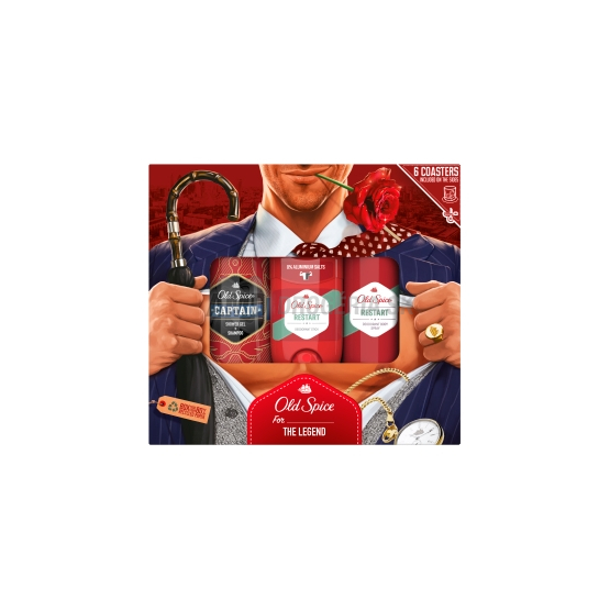 KAZETA OLD SPICE RESTART9 DEOSPRAY 150ML + DEOSTICK 50ML + SPRCHOVÝ GÉL 250ML X21