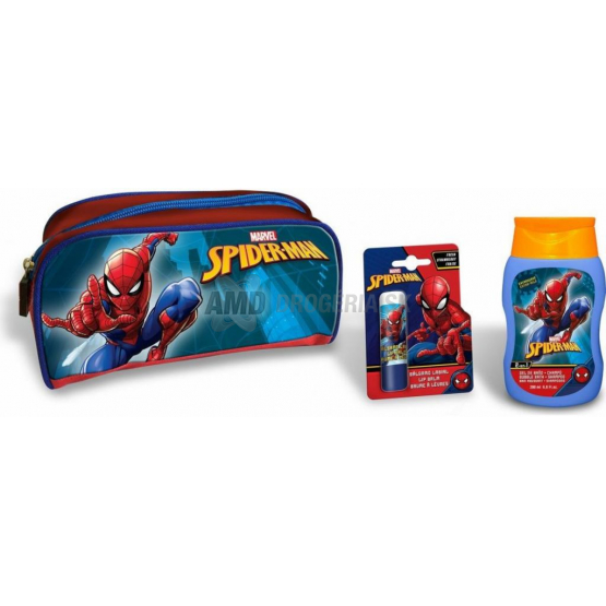 KAZETA SPIDERMAN KOZMETICKÁ TAŠKA SPRCHOVÝ GÉL 200ML + BALZAM NA PERY 