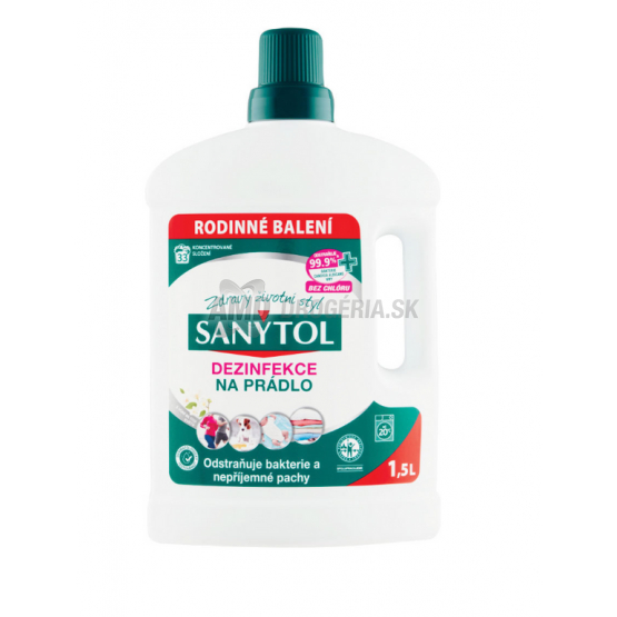 SANYTOL BIELE KVETY  DEZINFEKCIA NA BIELE I FAREBNÉ PRÁDLO A PRÁČKY  1.5L