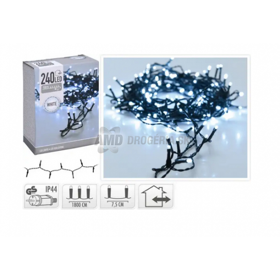 SVETLO VIANOČNÉ STUDENÉ BIELE VONKAJŠIE/VNÚTORNÉ 21M 240LED 