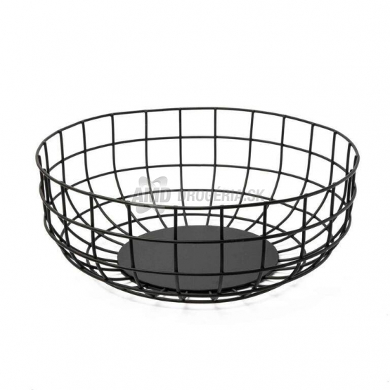 KOŠÍK NA OVOCIE KOVOVÝ  ČIERNY 30X30X11,5CM