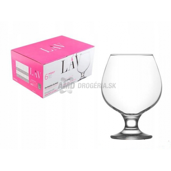 POHÁR NA KOŇAK/BRANDY  MISKET ČÍRY 6KS SADA 390ML