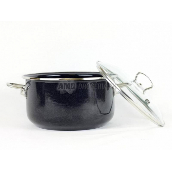 HRNIEC SMALT + POKRIEVKA  18CM/2,2L SFINX PREMIUM ČIERNY 