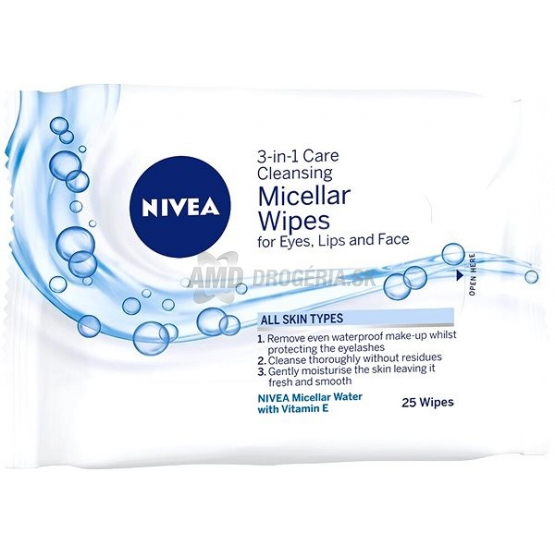 NIVEA ODLIČOVACIE OBRÚSKY 3v1 MICELÁRNE 25 KS