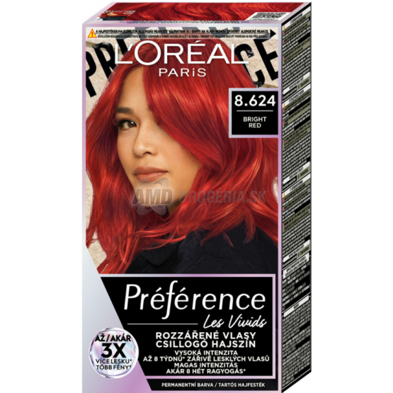 LOREAL PREF. 8.624 BRIGHT RED
