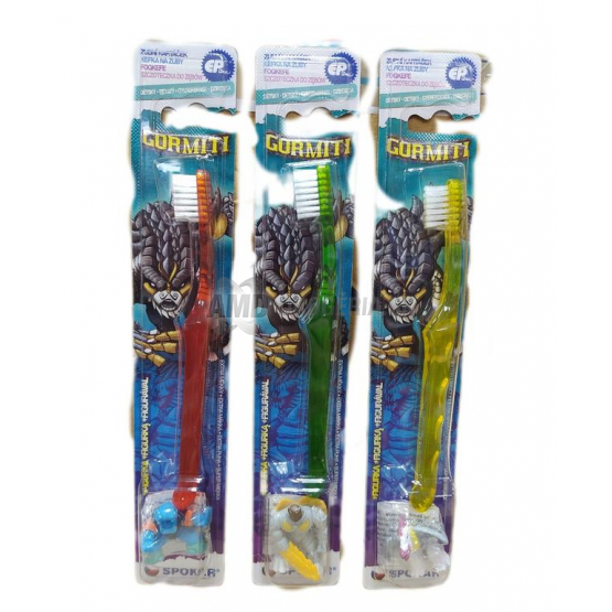 GORMITTI ZUBNÁ KEFKA DETSKÁ  S FIGÚRKOU 1KS