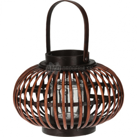 Prútený lampáš s uchom a závesom na sviečku, 315×245 mm