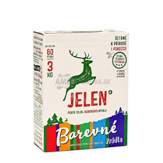 Jeleň Prací prášok s mydlovým základom Color, 60 praní / 2,73 kg