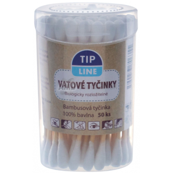 TIP LINE BIO VATOVÉ TYČINKY 50KS KRABIČKA OVÁL