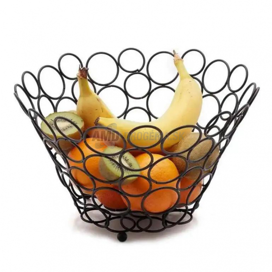 KOŠÍK NA OVOCIE KOVOVÝ  ČIERNY  30X30X18CM