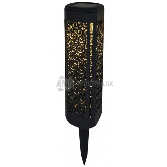 Solárna záhradná lampa TR373 s ornamentálnym vzorom, čierna