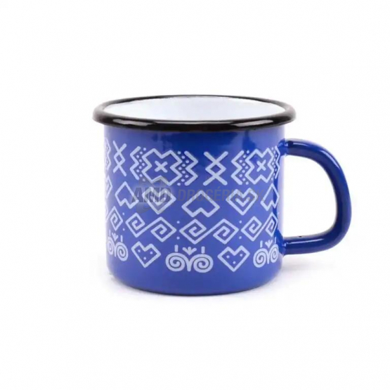 HRNČEK  SMALTOVANÝ  DEKOR ČIČMANY 9CM/0,5L