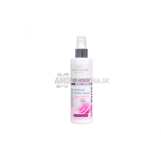 Vivaco VivaPharm Rose Water Hydro Care pleťová čistiaca voda, 200 ml