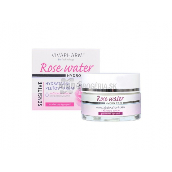 Vivapharm Rose Water hydratačný pleťový krém s ružovou vodou, 50 ml