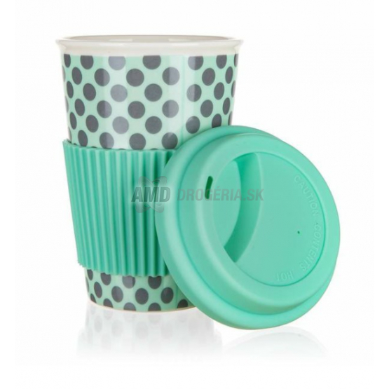 BANQUET HRNČEK SO SILIKÓNOVÝM VIEČKOM  TYRKYSOVÝ 400ML