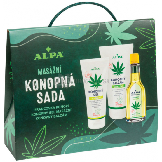 KAZETA ALPA KONOPNÁ - KONOPNÝ GÉL MASÁŽNY 100ML, KONOPNÝ BALZAM 150ML, FRANCOVKA KONOPE 60ML