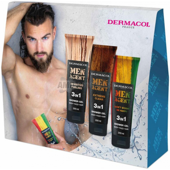 KAZETA DERMACOL MEN AGENT 3x SPRCHOVÝ GÉL MIX II.