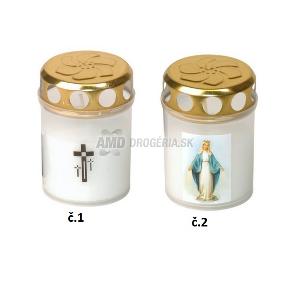 SVIEČKA NÁHROBNÁ S VIEČKOM BIELA 90G/1,5DŇA 1KS