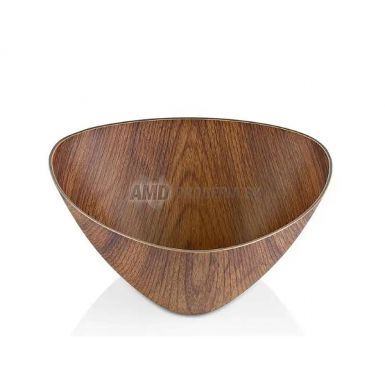 MISKA ŠALATOVÁ TROJUHOLNÍKOVÁ  IMITÁCIA DREVA 16CM PLAST 