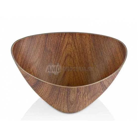 MISKA ŠALATOVÁ TROJUHOLNÍKOVÁ  IMITÁCIA DREVA 24CM PLAST