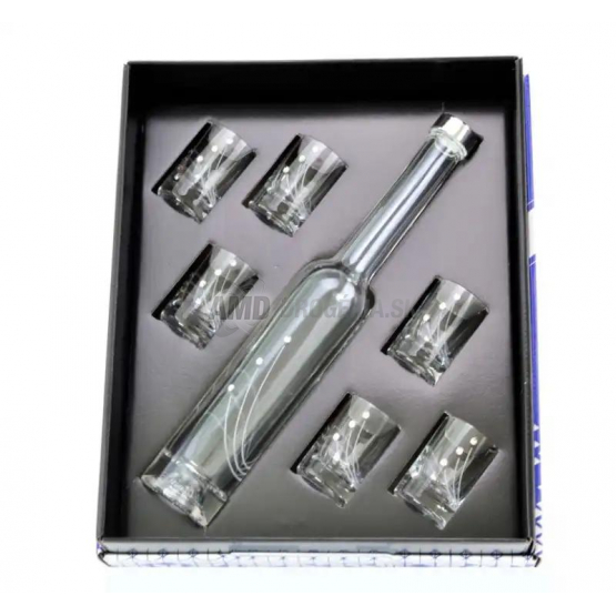 SWAROVSKI ŠTAMPRLÍK A FĽAŠA NA ALKOHOL SWAROWSKI CRYSTALS SADA 6+1KS