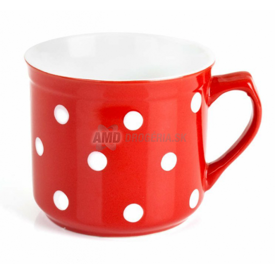 BANQUED HRNČEK KERAMICKÝ BIG ČERVENÝ S BODKAMI 660ML 