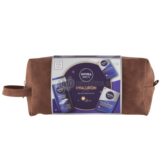 KAZETA NIVEA MEN PROTECT HYALURON BAG BALZEM PO HOLENÍ 100ML + PLEŤOVÝ KRÉM 50ML + SPRCHOVÝ GÉL 250ML + KOZMETICKÁ TAŠKA