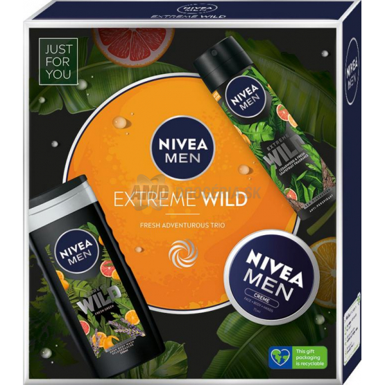 KAZETA NIVEA MEN EXTREME WILD SPRCHOVÝ GÉL 250ML + ANTIPERSPIRANT 150ML + CREME 75ML