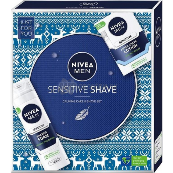 KAZETA NIVEA MEN SENSITIV SHAVE VODA PO HOLENÍ 100ML + PENA NA HOLENIE 200ML 