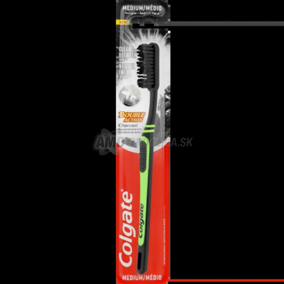 Colgate Double Action Charcoal zubná kefka Medium, 1 ks