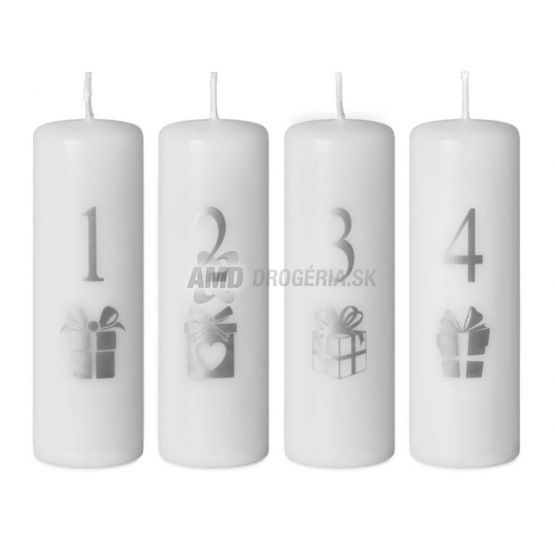 SVIEČKY ADVENTNÉ S ČÍSLAMI 4KS 