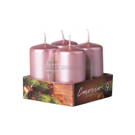SVIEČKY ADVENTNÉ METAL ROSEGOLD  4KS 40X75