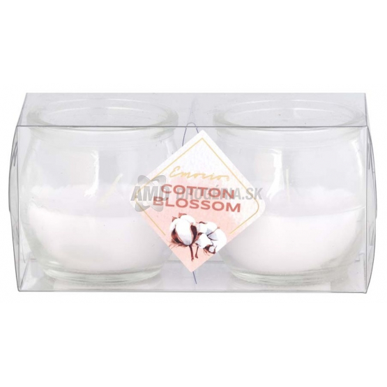 EMOCIO SKLO SVIEČKA  COTTON BLOSSOM 56X55MM 2KS