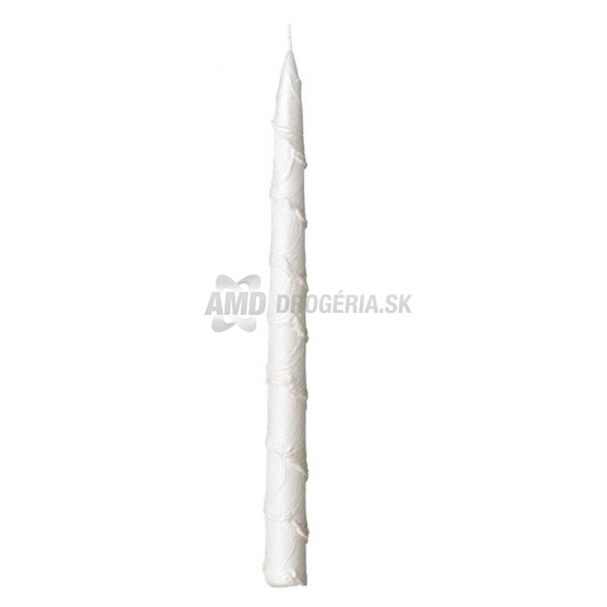 SVIEČKA KÓNICKÁ  PLASTICKÁ PERLA BIELA 22X290MM